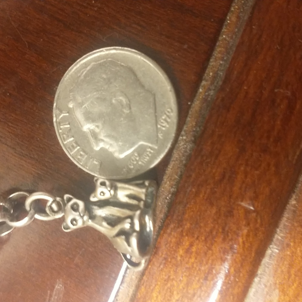 Silver SS925 Kitty Cat & Mama Cat 3-D Charm For Bracelet Or Pendant For Necklace - Picture 3 of 11
